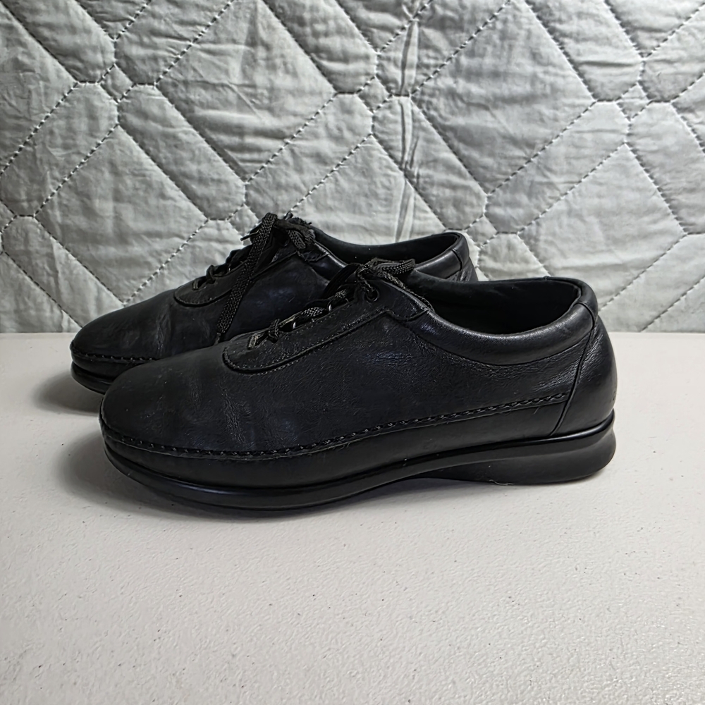 SAS Womens Traveler Sneaker Size 9W Walking Shoe Black Leather - Picture 2 of 9